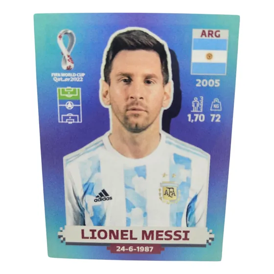 Messi Figurita Azul Qatar 2022 Brasil Panini Argentina 