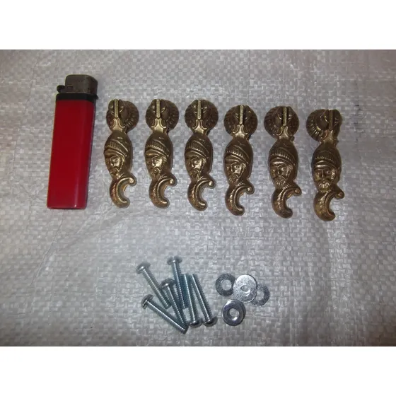 Juego De 6 Tiradores, Bronce Macizo.