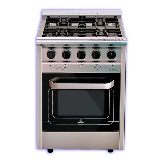 Cocina Industrial Morelli Country 600 Vidrio R Fundicion Cuo Color Plateado