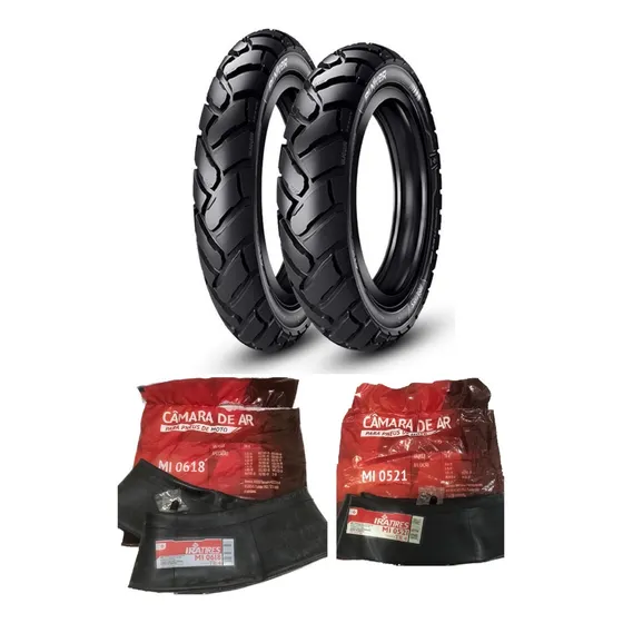Par Pneu E Câmaras 120/80-18 E 90/90-21 Bunker Xre300 Lander