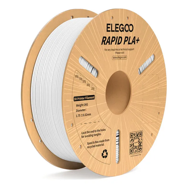 Filamento Rapid Pla Plus Elegoo Diámetro 1,75mm 1kg 600 Mm/s Color Blanco