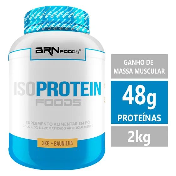 Whey Protein Isolado BRN Foods - Pote 2kg Sabor Baunilha