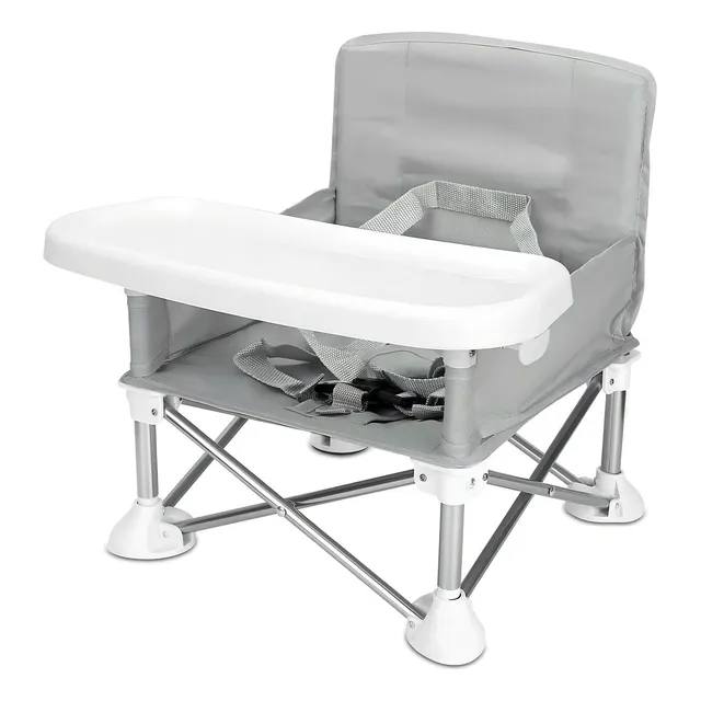 CHC Yz 13111 Silla Periquera Plegable Para Comer Para Bebés Color Gris High Chair