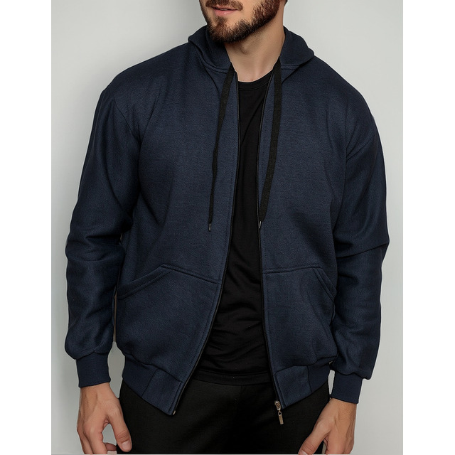 Casaco Moletom Blusa De Frio Masculino Ziper Aberto Casaco Moletom Blusa De Frio Masculino Ziper Aberto