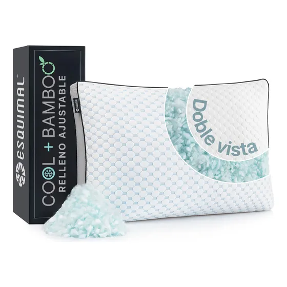 Almohada Cool+bambú Esquimal Memory Foam Ajustable King Size Color Blanco