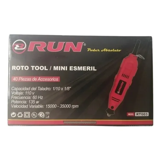 Roto Motor Tool, Mini Esmeril, Dremel, 40 Pzs, 135w. Run