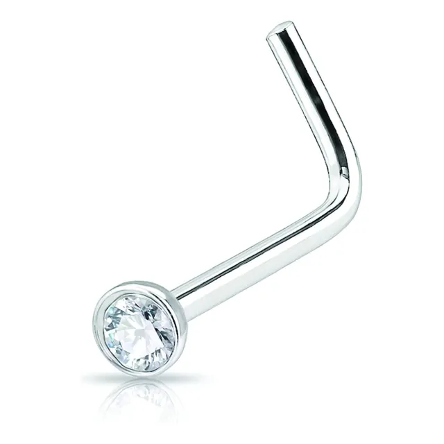 Piercing De Plata L925 Forma De L Circon  Laniajoyeros 