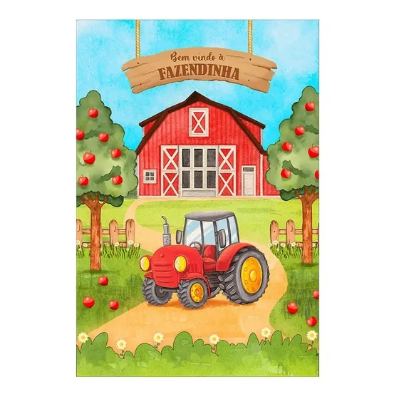 Painel Festa Retangular Vertical Casadinho Em Tecido 1,5x2,2