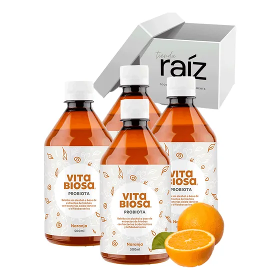 Pack X4 Probiotico Vita Biosa Naranja Natural Organico 500ml