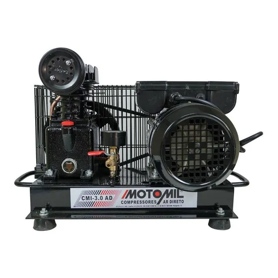 Compressor De Ar Direto Com Motor 127/220V Cmi-3,0ad Motomil Cor Preto Fase elétrica Monofásica Frequência 60 Hz 127/220V
