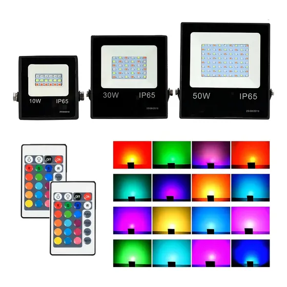 Reflector LED Import Léd RE 10WRGB 10W con luz colorrgb 110V