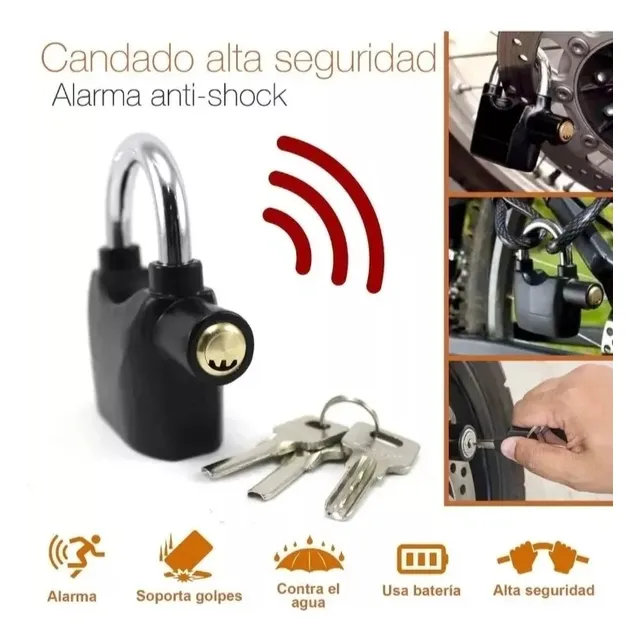 Candado Para Moto O Bicicleta Con Alarma