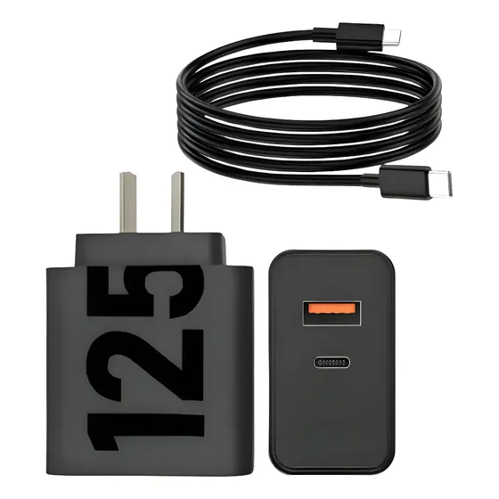 Cargador Super Rápido 125w Tipo C Para Samsung Motoro Xiaomi Negro