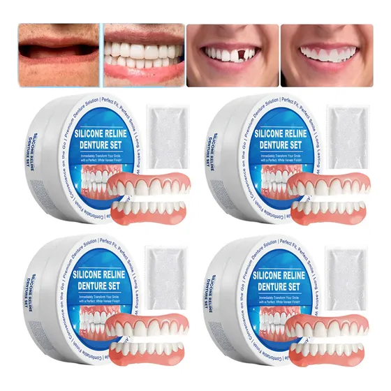 Set De 4 Pares De Dientes Postizos De Silicona Para Carillas