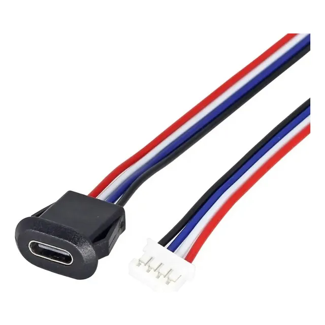 4 Usb Tipo C Fêmea Diy 15cm Ph 2.0 4 Pinos Dados E Energia