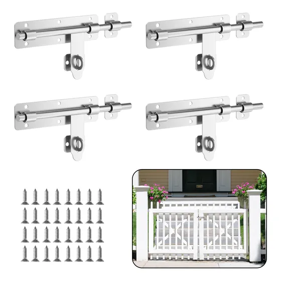 4pcs Picaporte Cerrojo Carcelero, Pestillo Para Puerta