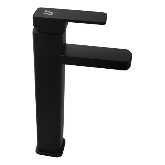 Griferia Lavamanos Monocontrol Alta Negra 30 Cms