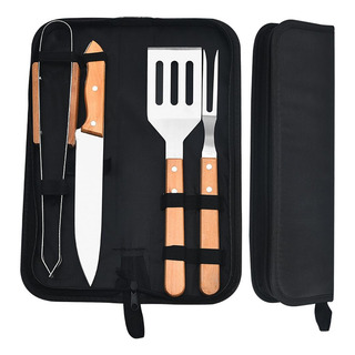 Juego De Herramientas Para Barbacoa Con Estuche De 4 Piezas Juego De Herramientas Para Barbacoa Con Estuche De 4 Piezas