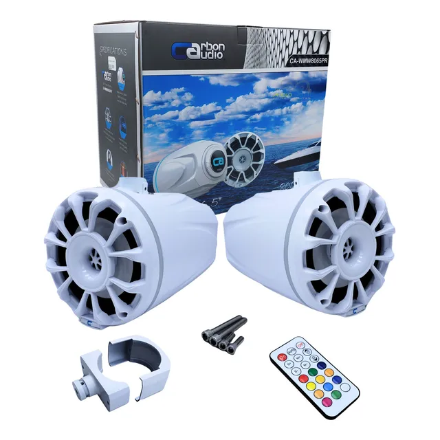 Par Bocina Marina Torre Rzr 80wrms Carbon Audio Ca-wmw8065pr Color Blanco