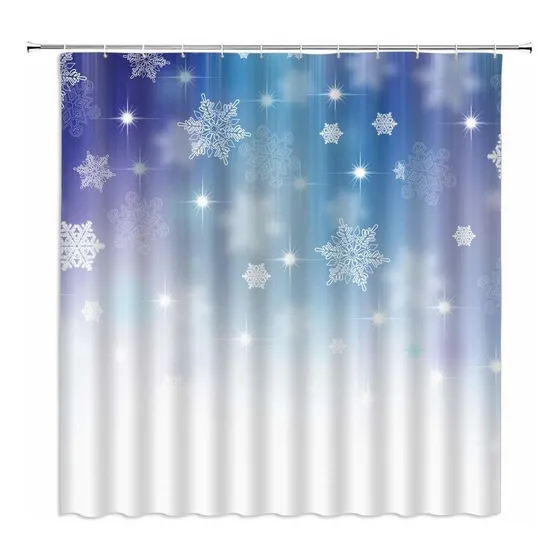 Cortina Ducha Copo Nieve Bonita Decoracion Baño Poliester X