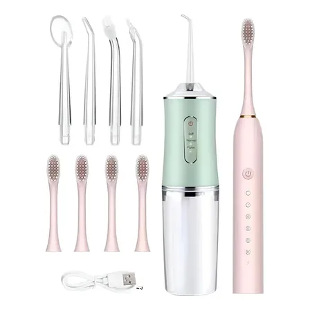 Conjunto De Escova De Dentes Elétrica E Irrigador Oral