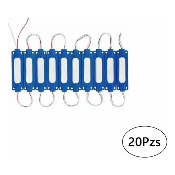 20 Módulos De Led 5730 Encapsulados Reforzados Azul Módulo Óptico De Palabra Con Lente Cob De 6 Núcleos Y Sustrato De Aluminio De 2 W, Abs Resistente Al Agua DNBEMN