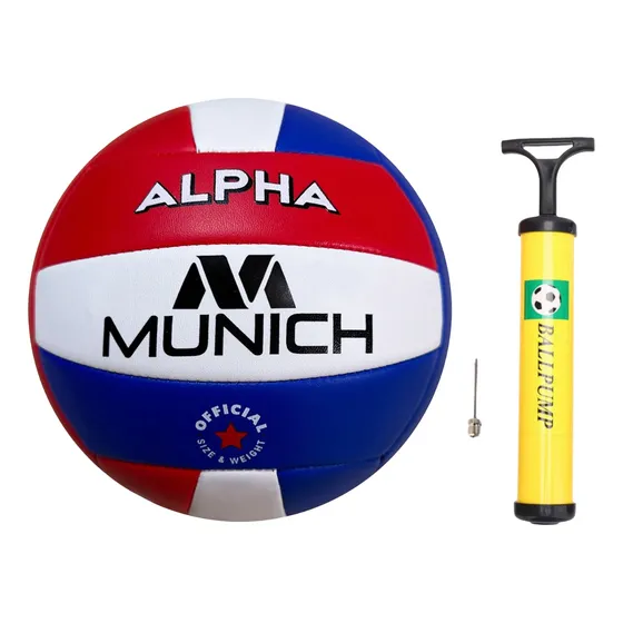 Pelota Munich Voley Alpha N5 Pvc Cosida Con Inflador