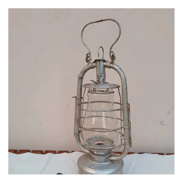 Antigua Farol Farol A Kerosene Uhu, Alemán, Vidrio Sano, Lee