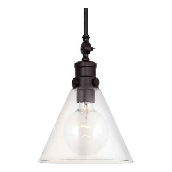 Lampara Colgante 14  1 Luz Moderna Casa Campo Embudo Vidrio