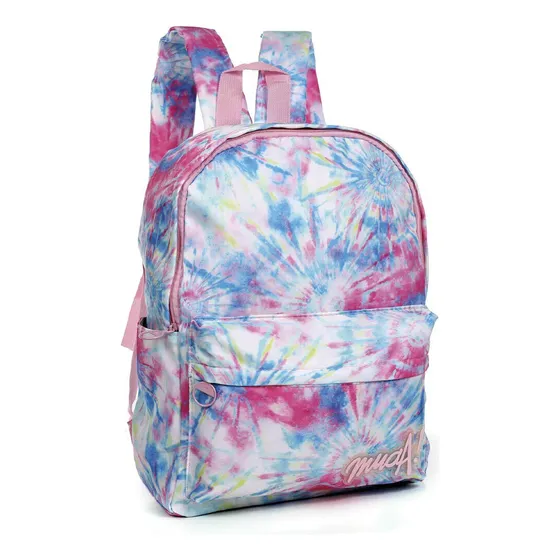 Mochila Juvenil Urbana Nena Mujer Muaa Moderna Color Rosa Diseño De La Tela Batik