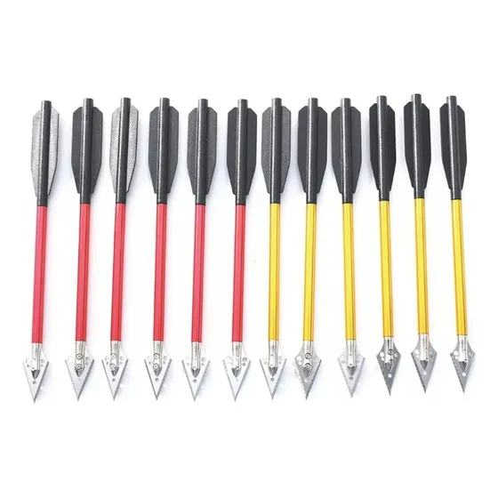 12 Flechas De Práctica Varilla De Aluminio Ballesta Flecha