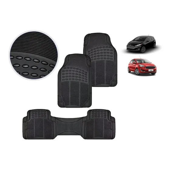 Cubre Alfombra Auto Goma Pesada 4 Piezas P/ Ford Ka Fiesta