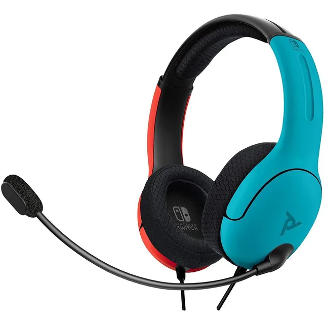 Auriculares estéreo para juegos con cable Pdp Lvl40, interruptor azul y rojo