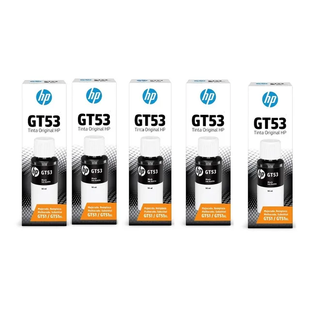 Kit 5 Botellas Tinta Hp Gt53 Negro 1vv22al Original 115 318
