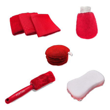 Set Limpieza 9 En 1 Paños Cepillo Almohadilla Esponja Pektra Color Rojo Set Limpieza 9 En 1 Paños Cepillo Almohadilla Esponja Pektra Color Rojo