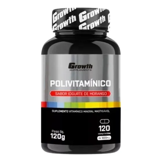 Polivitaminico Gummy 120un Sabor Morango Growth Supplements