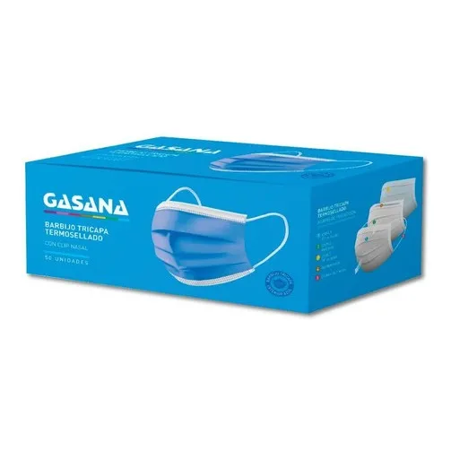 Barbijo Quirurgico Gasana Triple Capa Amnat Ajuste Nasal X50