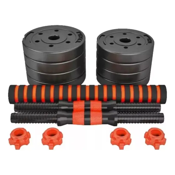 Set De Mancuernas Barra Armable Ajustable Pesas Disco 10kg