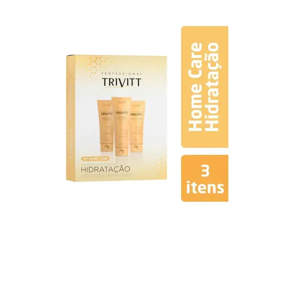 Kit Trivitt Hidratação Intensa Shampoo 250ml + Condicionador 200ml + Máscara 200ml - Cabelo Quimicamente Tratado Itallian Hairtech