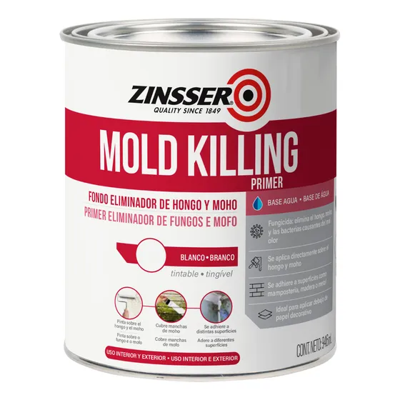 Mold killing Antihongos Interior Zinsser Primer para Pared Color Blanco 1L