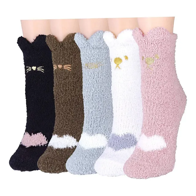 5 Pares De Calcetines Térmicos Mujer Regalo Invierno Felpa