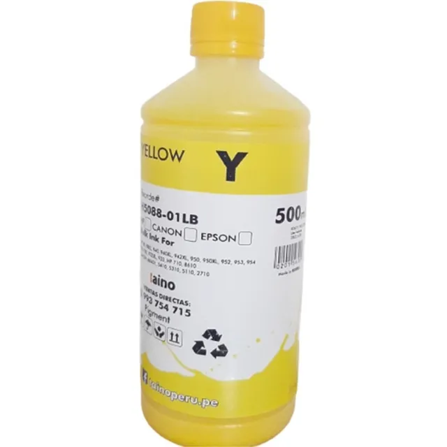Tinta Amarillo 1/2 Litro Inktec Compatible Hp Yellow 