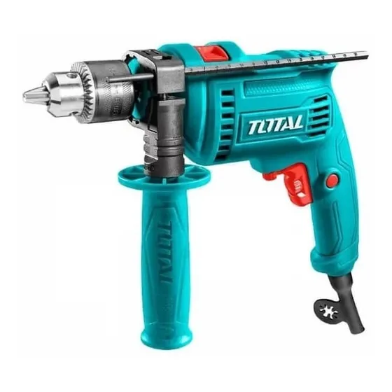 Taladro Atornillador Percutor Total 680w Reversa V. Variable Frecuencia 50 Hz Color Turquesa