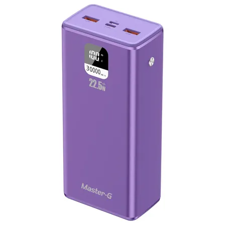 Batería Externa Power Bank 30000 Mah 22.5W UCP30MPD Morada Master-G
