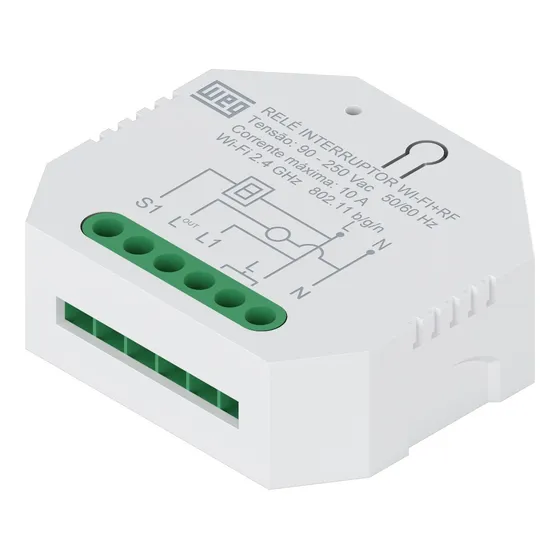 Modulo Interruptor 1 Canal 10a Weg Wifi Automação Alexa