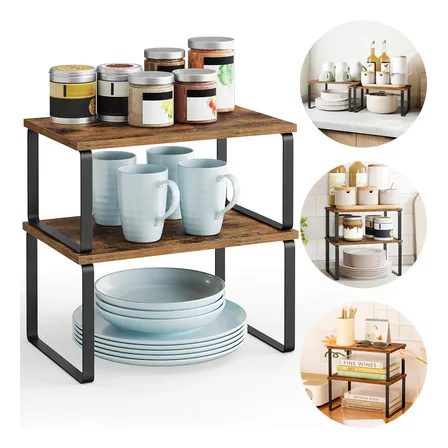 Organizadores De Estante De Gabinete Juego De 2pzs Estantes Marrón Oscuro Organizadores De Estante De Gabinete Juego De 2pzs Estantes Marrón Oscuro