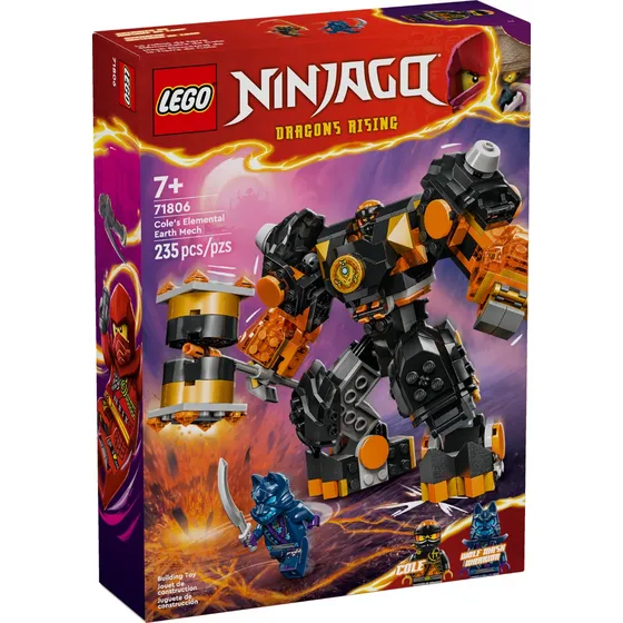 Lego Ninjago - Mech Elemental De La Tierra De Cole (71806) Cantidad de piezas 235
