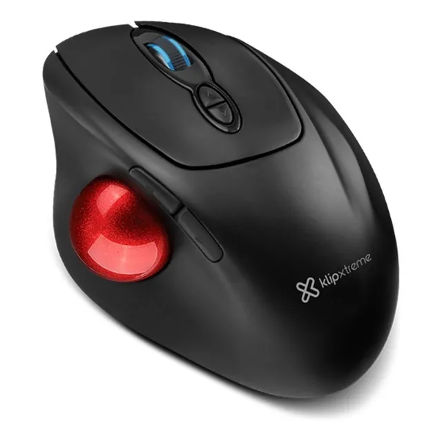 Mouse trackball inalámbrico Klip Xtreme Ergo Ball KMW-800 negro y rojo