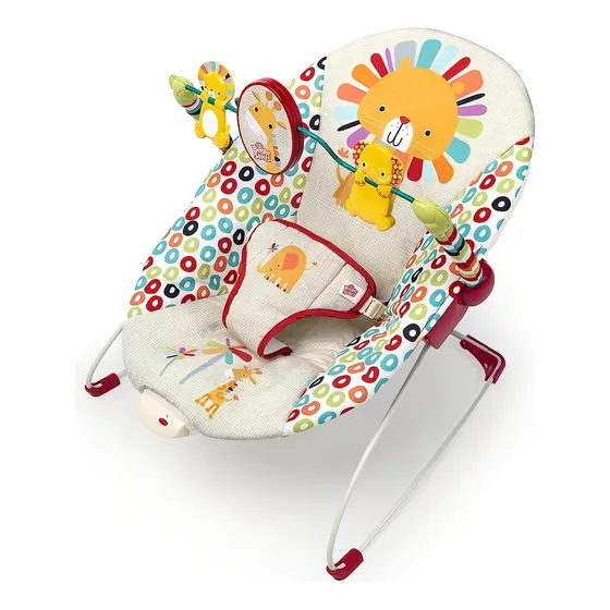 Bright Starts 60135 silla mecedora con vibración y colgantes bebes bright starts color multicolor lunares