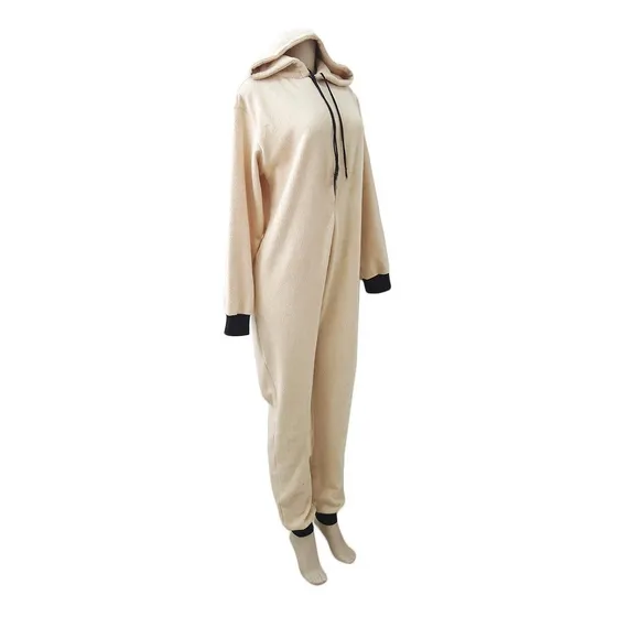 Pijama Macacão Em Pelúcia Com Touca - 80% Algodão 